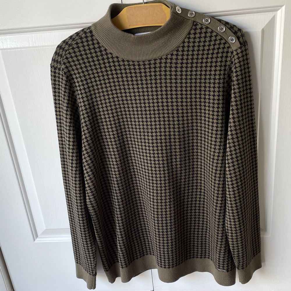 Women’s Houndstooth Sweater - Brown/Green